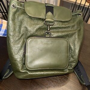 Coach Olive Embossed Backpack